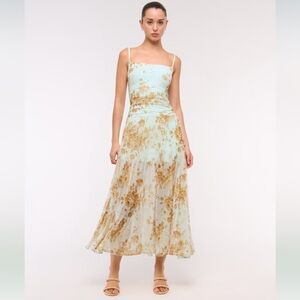 ABERCROMBIE Bra-Free Flowy Sheer Maxi Dress M in Turqoise